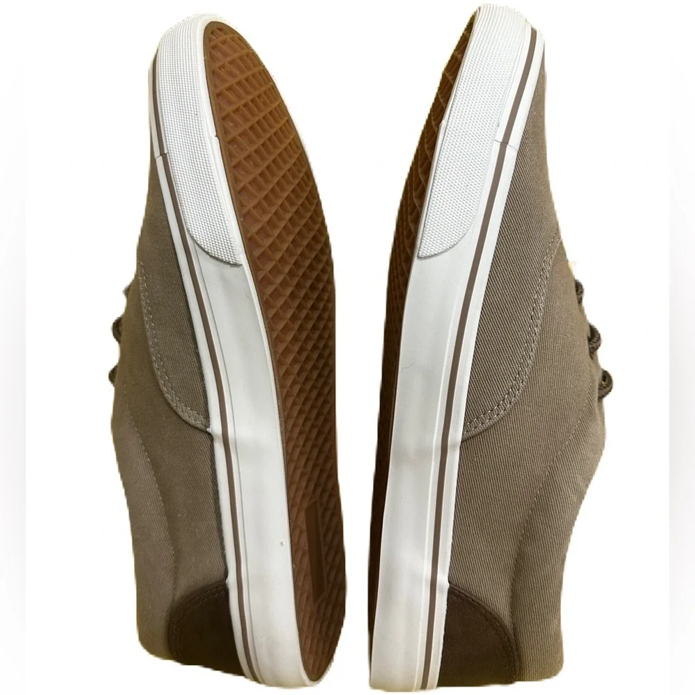 Men's Khaki Classic Low Top Shoes Canvas Fashion Sneaker with Soft Insole Causal